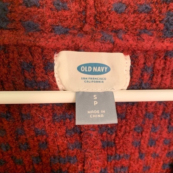 Old Navy Heavy Cardigan Coat Table Wine Red Blue - Picture 9 of 14